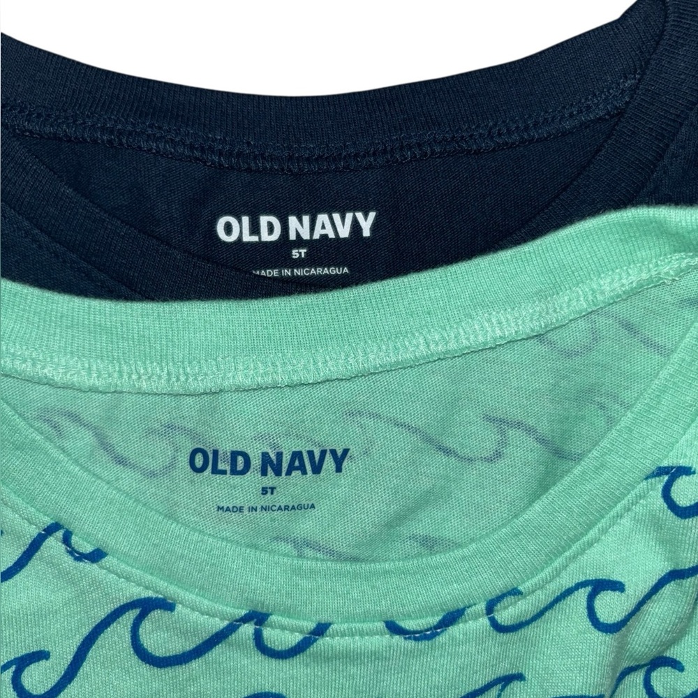 (2) Like New Old Navy Tank Top Bundle Ocean Waves Print Muscle Tee 5T - Picture 4 of 8